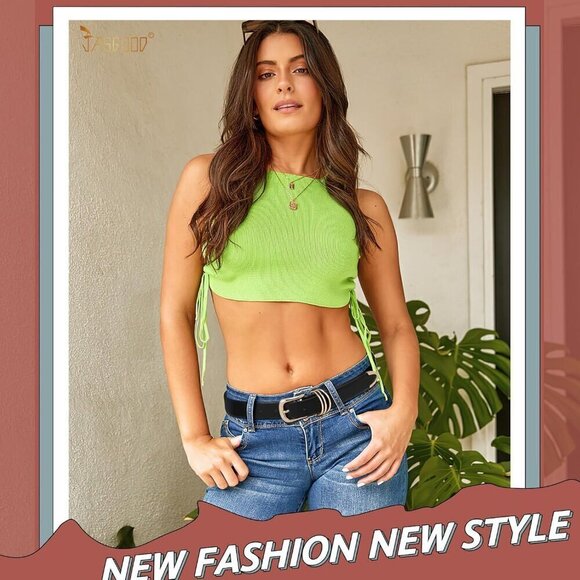 Women  Black Leather Belt Gold Buckle Ladies Leather Waist Belt for Jeans Pants main image 7